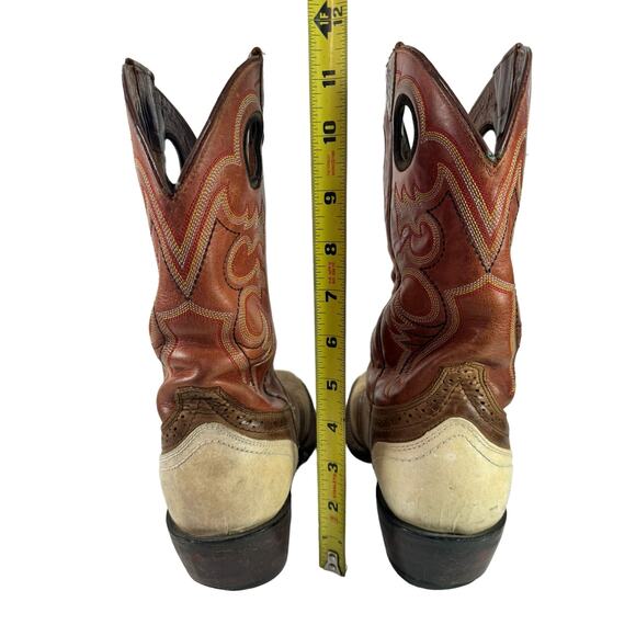 Ariat Mens Crossfire Brown Tan Cowboy Western Leather Boots Distressed Sz 8D - Picture 5 of 7